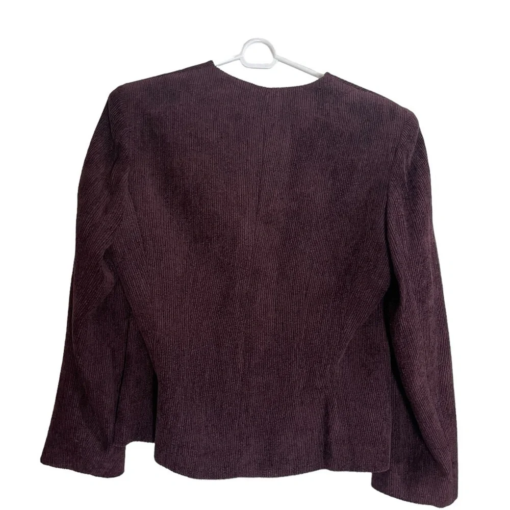 Emanuel Ungaro maroon wool blend cord ribbed blazer. Size 6/40 GUC - Picture 4 of 10